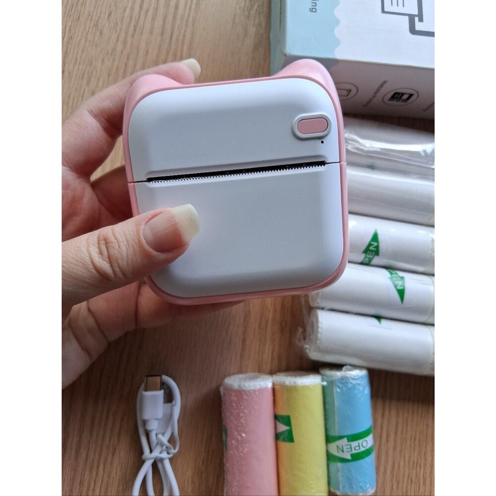 NWT Portable Mini Printer With Printer Sticker Paper - Picture 2 of 2